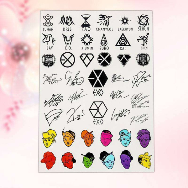 Exo Sticker Dövme Photocard Exo Sticker Dövme Photocard