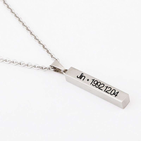 Bts Bangtan Boys Bar Necklace - Jin Bts Bangtan Boys Bar Necklace - Jin