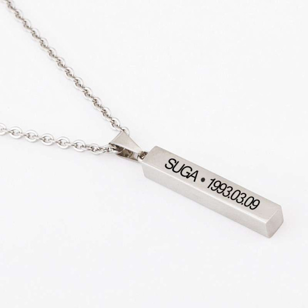 Bts Bangtan Boys Bar Necklace - Suga Bts Bangtan Boys Bar Necklace - Suga
