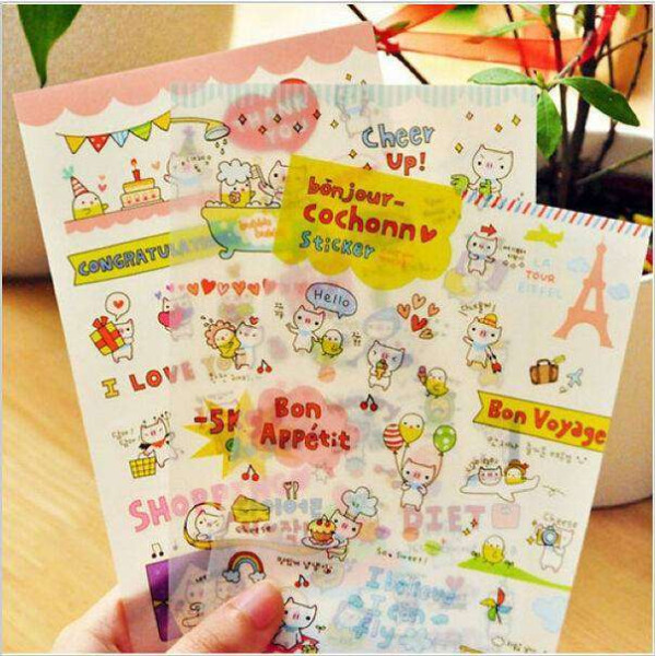Kawaii Sticker 6 adet